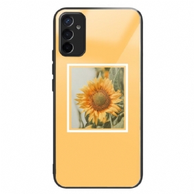 Hoesje voor Samsung Galaxy M13 Tempered Glass Variatie Zonnebloemen