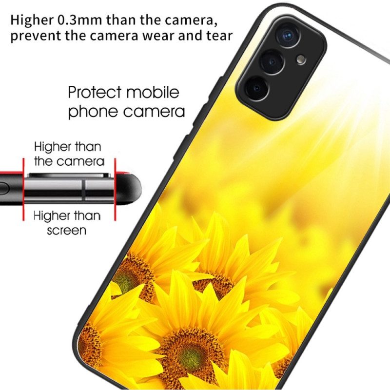 Hoesje voor Samsung Galaxy M13 Zonnebloemen Van Gehard Glas