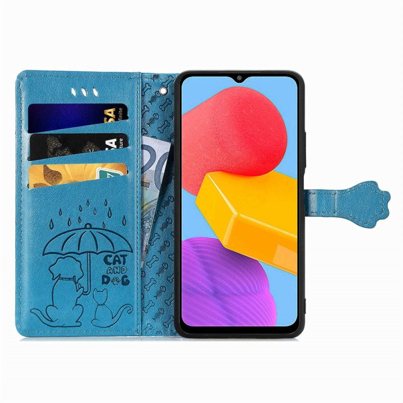 Leren Hoesje voor Samsung Galaxy M13 Geanimeerde Dieren