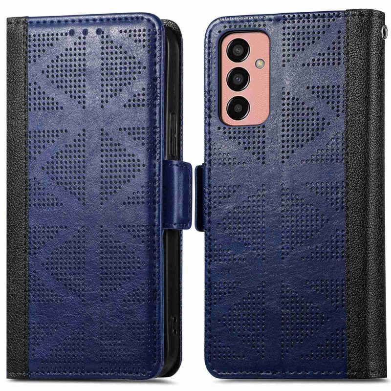 Leren Hoesje voor Samsung Galaxy M13 Kruis Ontwerp