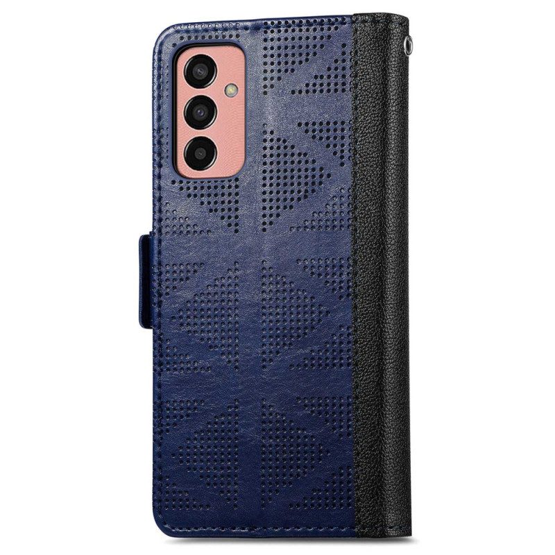 Leren Hoesje voor Samsung Galaxy M13 Kruis Ontwerp