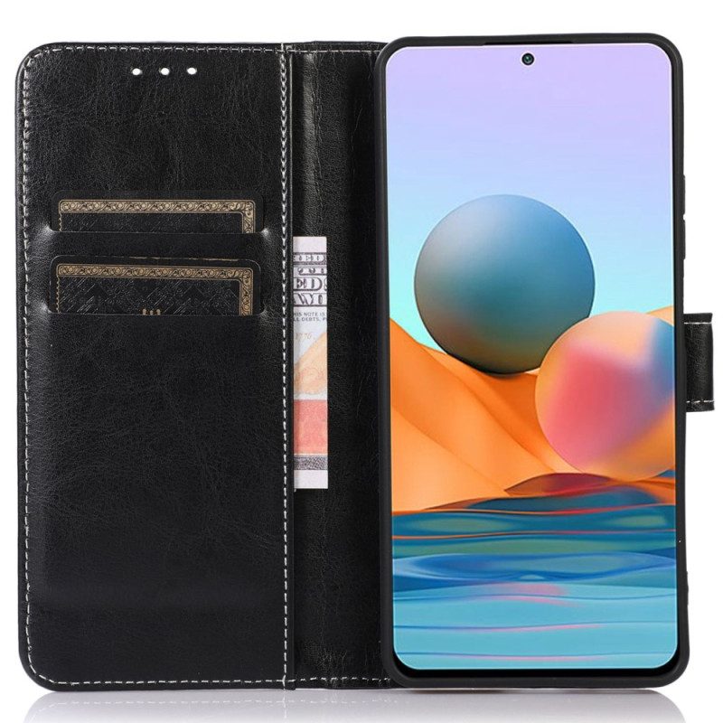 Leren Hoesje voor Samsung Galaxy M13 Leerstijl En Naden