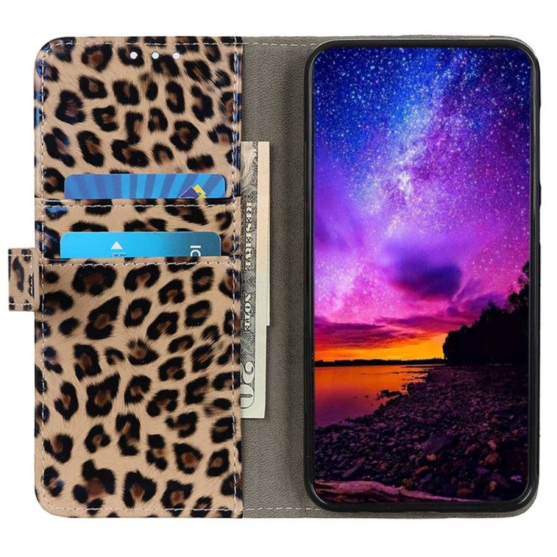 Leren Hoesje voor Samsung Galaxy M13 Luipaardhuid-effect