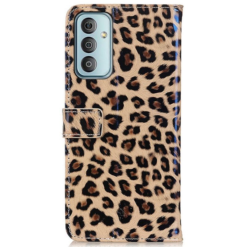 Leren Hoesje voor Samsung Galaxy M13 Luipaardhuid-effect