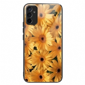 Telefoonhoesje voor Samsung Galaxy M13 Zonnebloemen Gehard Glas