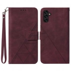 Flip Case voor Samsung Galaxy A54 5G Met Ketting Riem Driehoeken