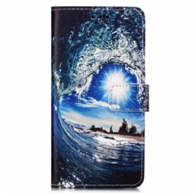 Folio-hoesje voor Samsung Galaxy A54 5G Met Ketting Ik Hou Van De Stringgolf