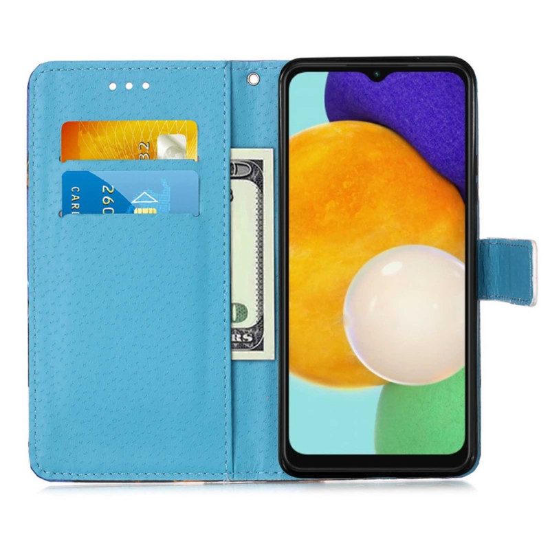 Folio-hoesje voor Samsung Galaxy A54 5G Met Ketting Ik Hou Van De Stringgolf