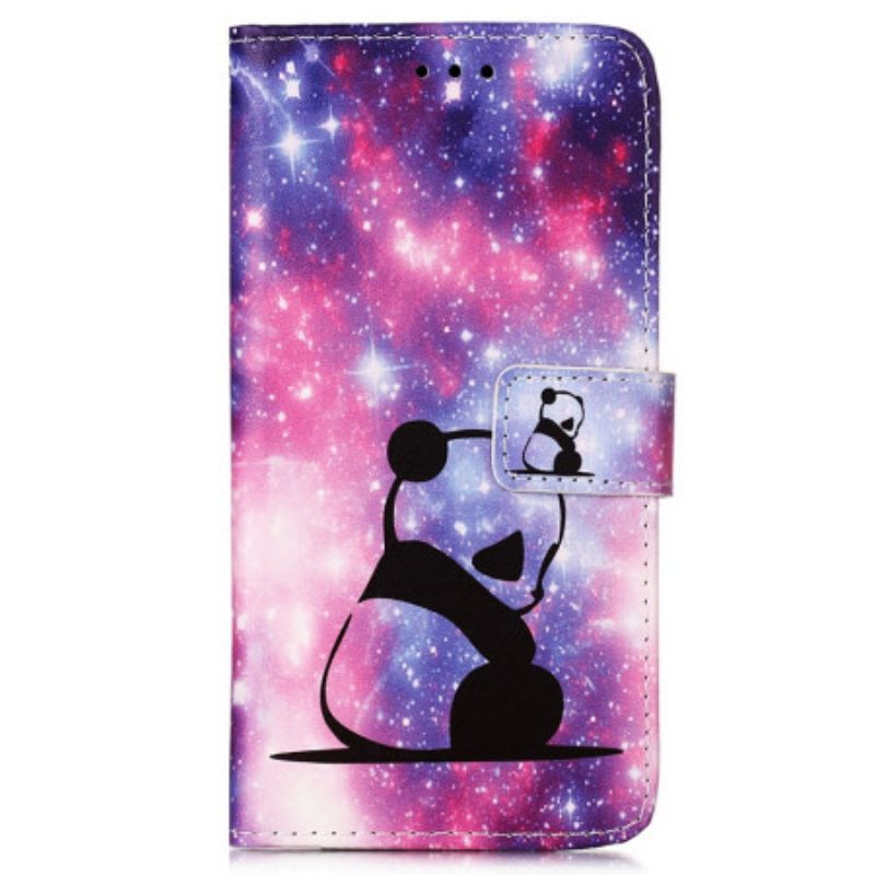 Folio-hoesje voor Samsung Galaxy A54 5G Met Ketting Lanyard Galaxy Panda