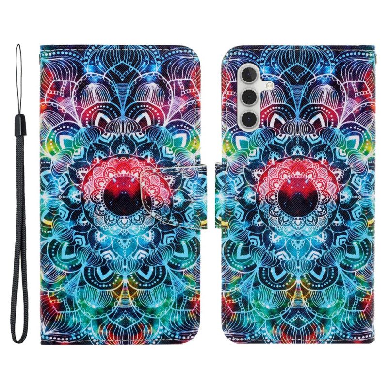 Folio-hoesje voor Samsung Galaxy A54 5G Met Ketting Strakke Mandala