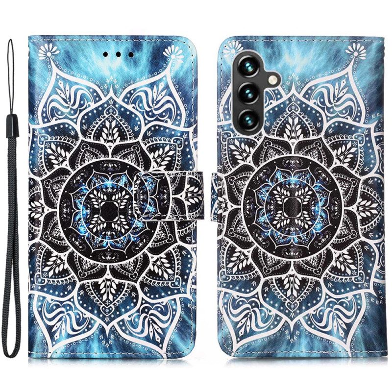 Folio-hoesje voor Samsung Galaxy A54 5G Met Ketting Strakke Mandala