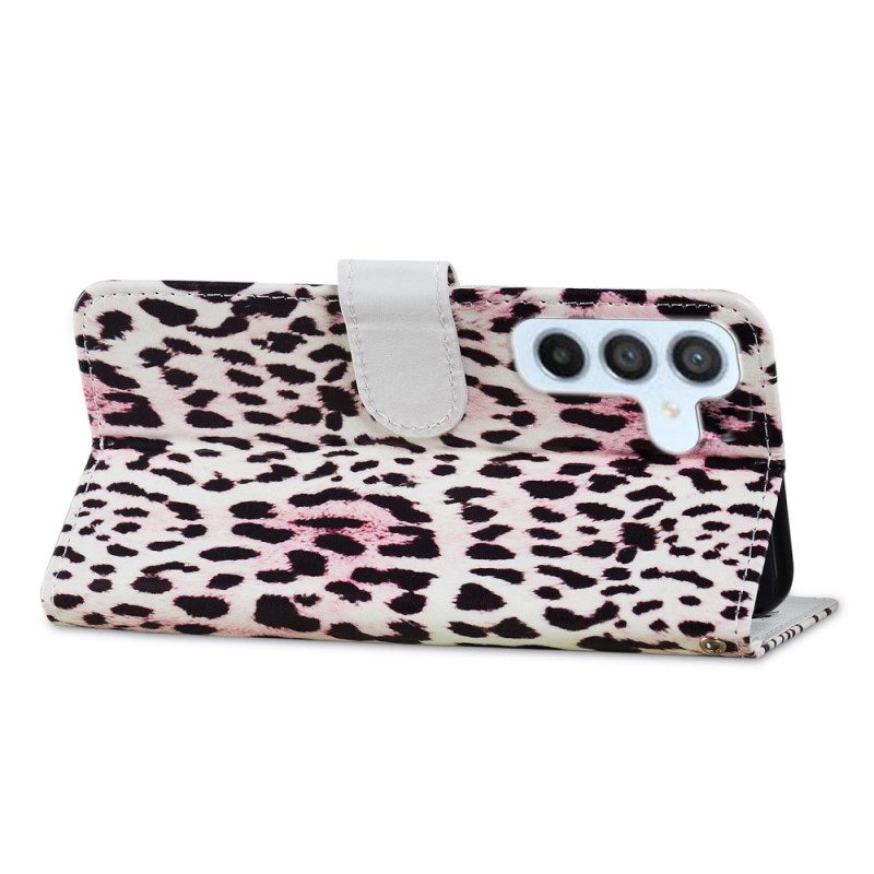 Folio-hoesje voor Samsung Galaxy A54 5G Met Ketting Strappy Leopard-stijl