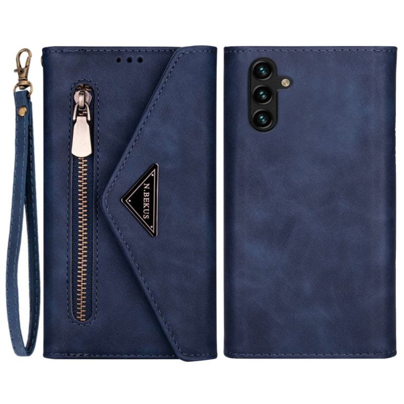 Folio-hoesje voor Samsung Galaxy A54 5G N.bekus Lanyard En Schouderriem