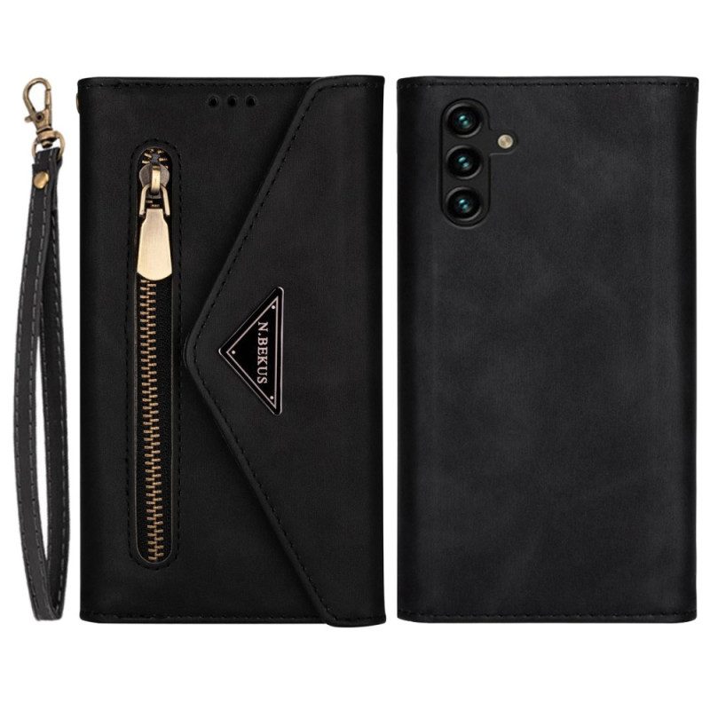 Folio-hoesje voor Samsung Galaxy A54 5G N.bekus Lanyard En Schouderriem