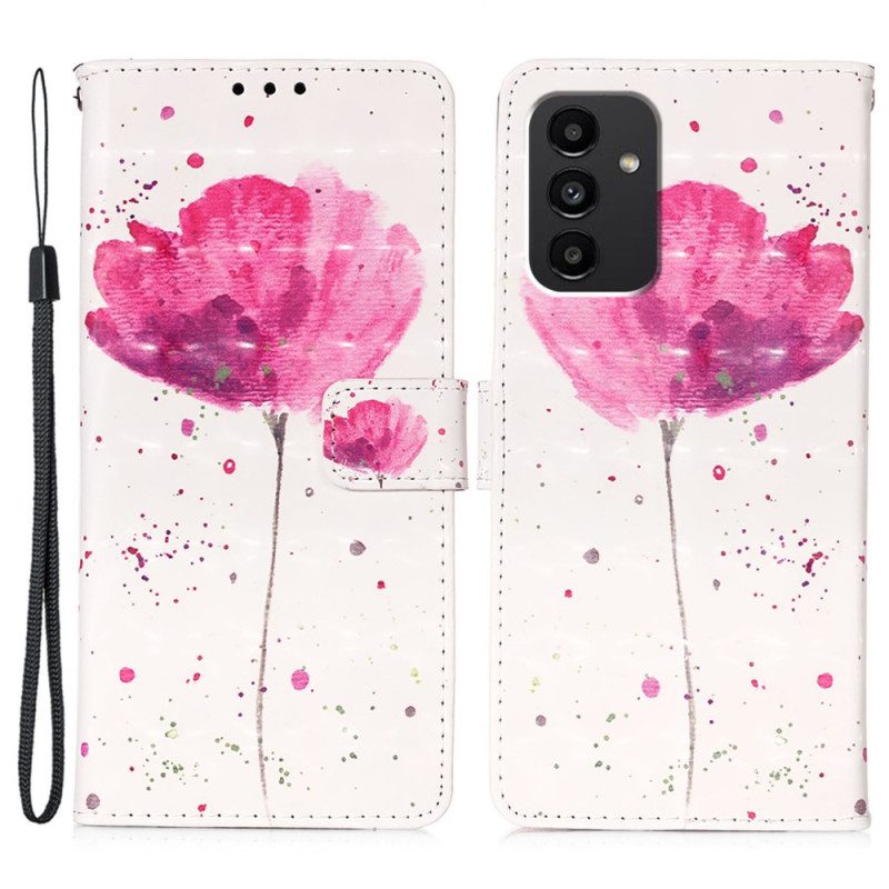 Hoesje Folio-hoesje voor Samsung Galaxy A54 5G Tijger Poppy Lanyard