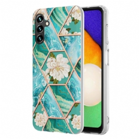 Hoesje voor Samsung Galaxy A54 5G Gemarmerde Bloemen