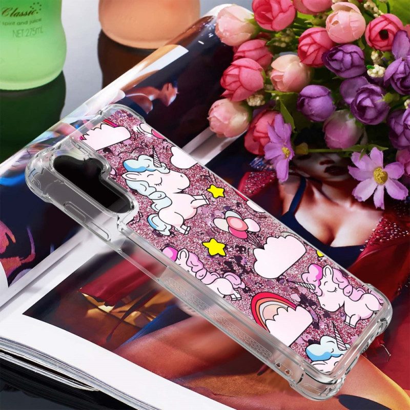 Hoesje voor Samsung Galaxy A54 5G Glitter Eenhoorns