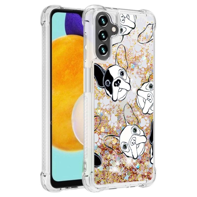 Hoesje voor Samsung Galaxy A54 5G Mr Dog Pailletten