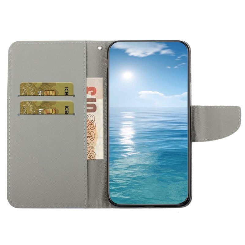 Leren Hoesje voor Samsung Galaxy A54 5G Met Ketting Marine Band