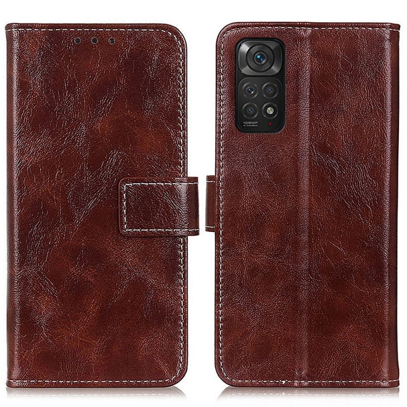 Flip Case voor Xiaomi Redmi Note 11 / 11S Glanzende En Zichtbare Naden