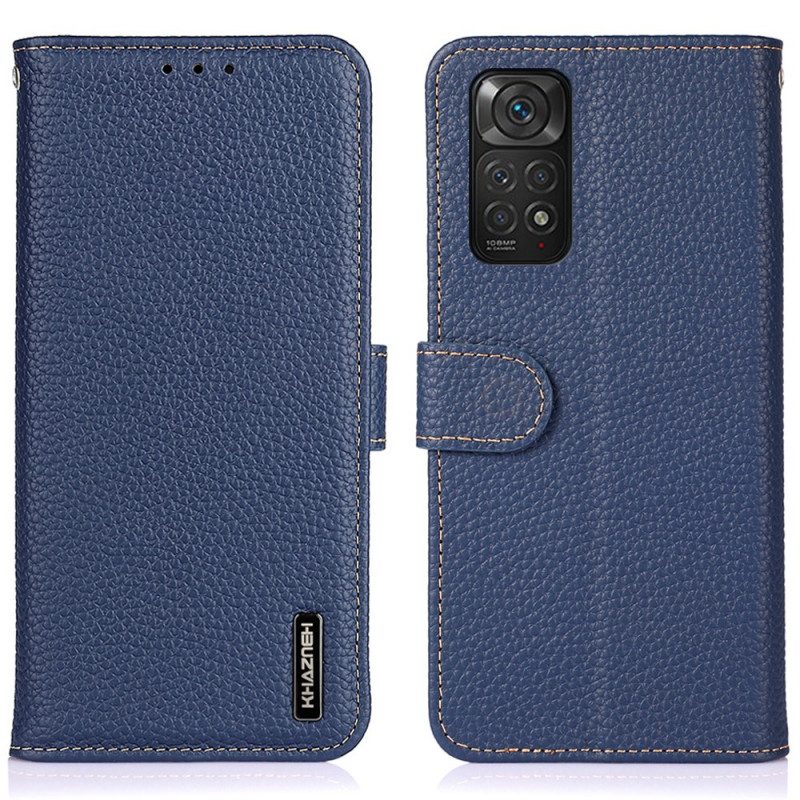 Folio-hoesje voor Xiaomi Redmi Note 11 / 11S Khazneh Lychee Leer