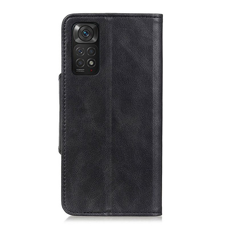 Folio-hoesje voor Xiaomi Redmi Note 11 / 11S Knoop Van Imitatieleer