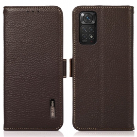 Folio-hoesje voor Xiaomi Redmi Note 11 / 11S Lychee Leer Khazneh Rfid