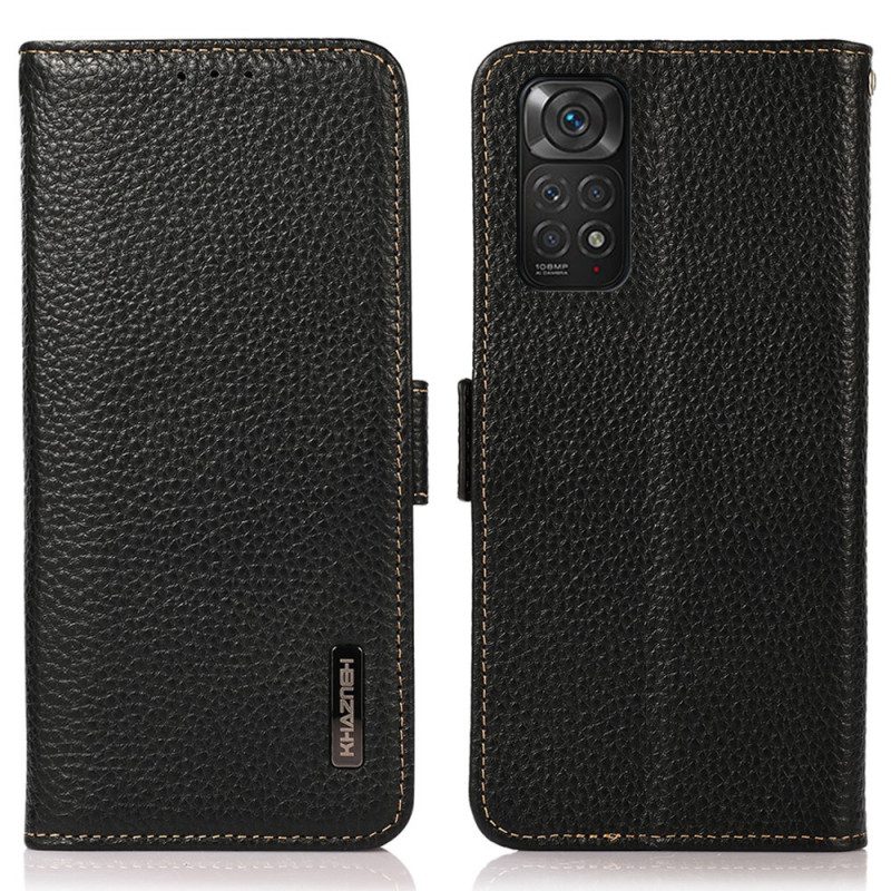 Folio-hoesje voor Xiaomi Redmi Note 11 / 11S Lychee Leer Khazneh Rfid