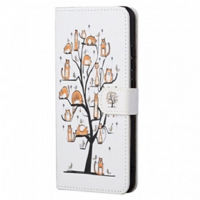 Folio-hoesje voor Xiaomi Redmi Note 11 / 11S Met Ketting Funky Cats Met Riem