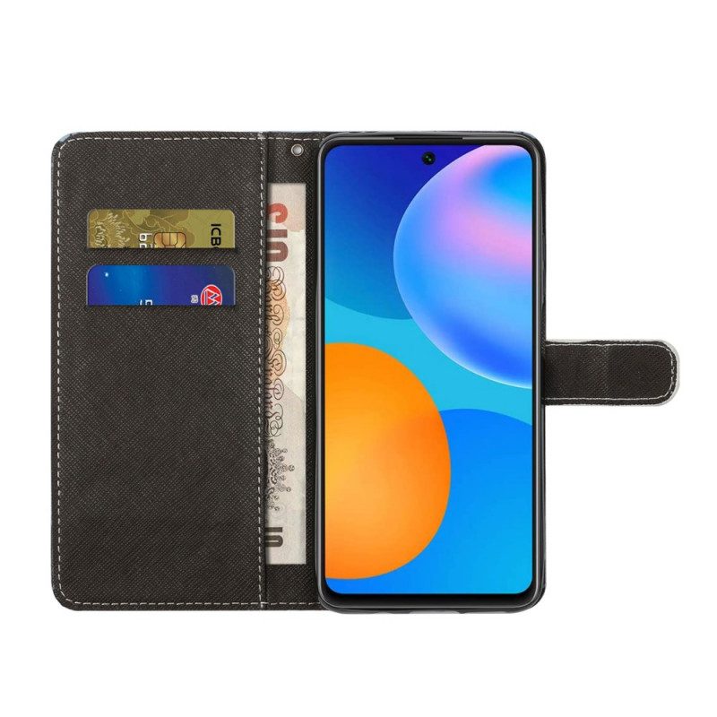 Folio-hoesje voor Xiaomi Redmi Note 11 / 11S Met Ketting Luipaard Met Bandjes