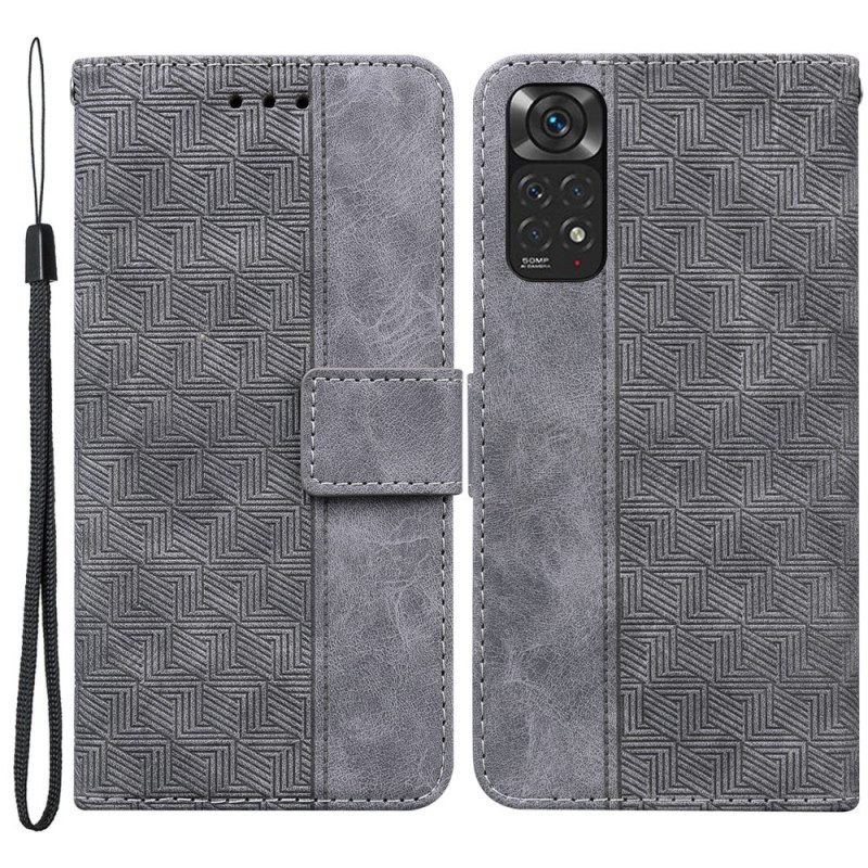 Folio-hoesje voor Xiaomi Redmi Note 11 / 11S Met Ketting Patroon Met Bandjes