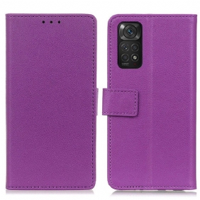 Folio-hoesje voor Xiaomi Redmi Note 11 / 11S Premium Lychee Kunstleer