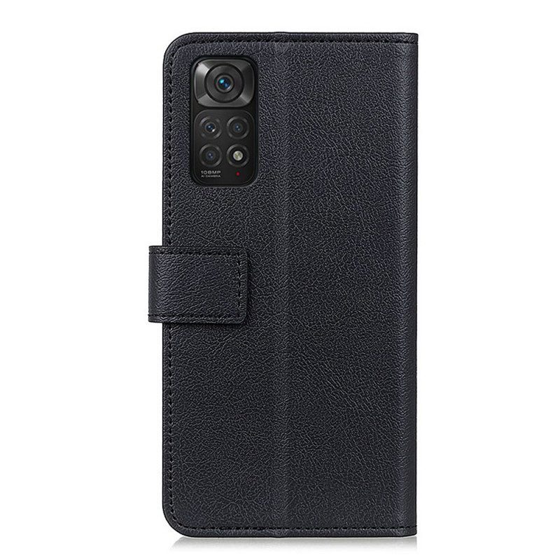 Folio-hoesje voor Xiaomi Redmi Note 11 / 11S Premium Lychee Kunstleer