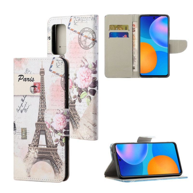 Folio-hoesje voor Xiaomi Redmi Note 11 / 11S Retro Eiffeltoren