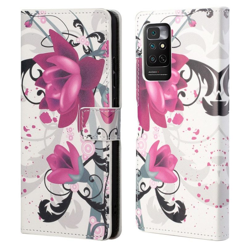 Folio-hoesje voor Xiaomi Redmi Note 11 / 11S Tropische Bloemen