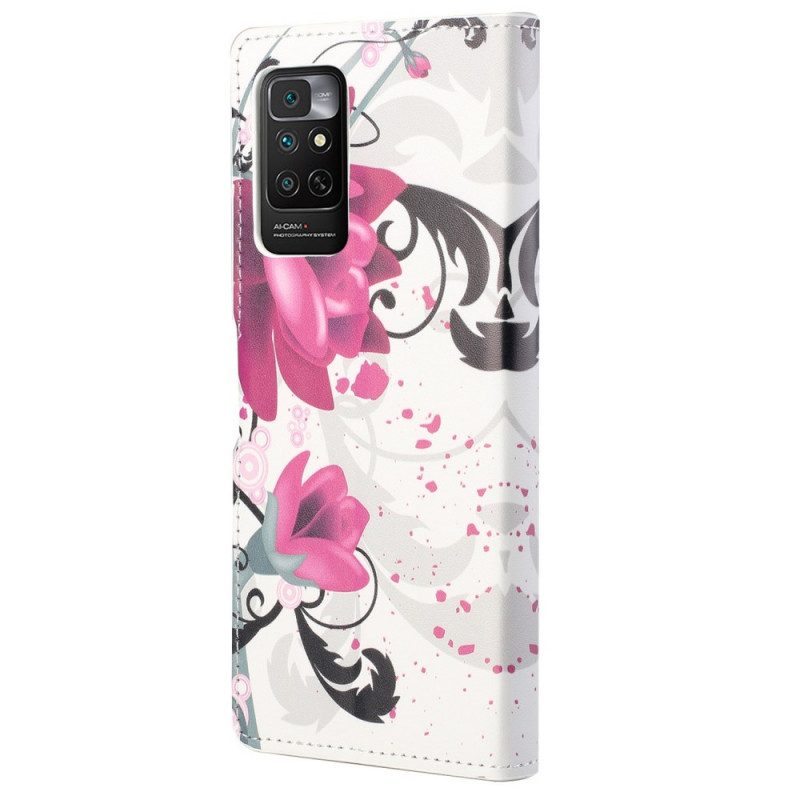 Folio-hoesje voor Xiaomi Redmi Note 11 / 11S Tropische Bloemen