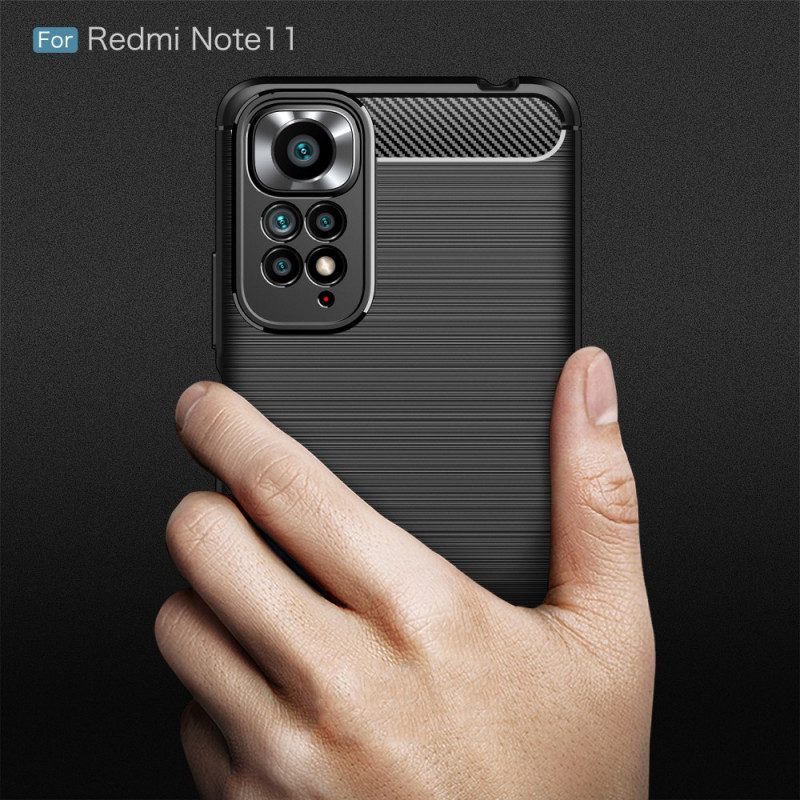 Hoesje voor Xiaomi Redmi Note 11 / 11S Geborstelde Koolstofvezel