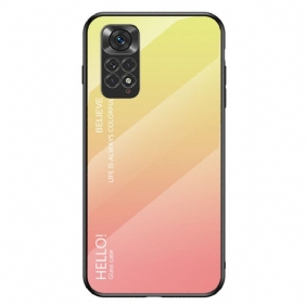 Hoesje voor Xiaomi Redmi Note 11 / 11S Gehard Glas Hallo