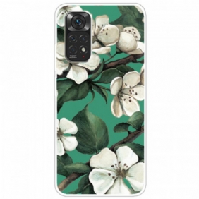 Hoesje voor Xiaomi Redmi Note 11 / 11S Geschilderde Witte Bloemen