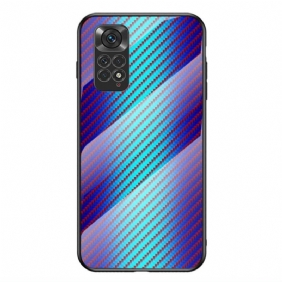 Hoesje voor Xiaomi Redmi Note 11 / 11S Koolstofvezel Gehard Glas