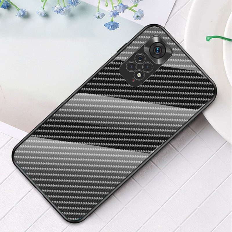 Hoesje voor Xiaomi Redmi Note 11 / 11S Koolstofvezel Gehard Glas