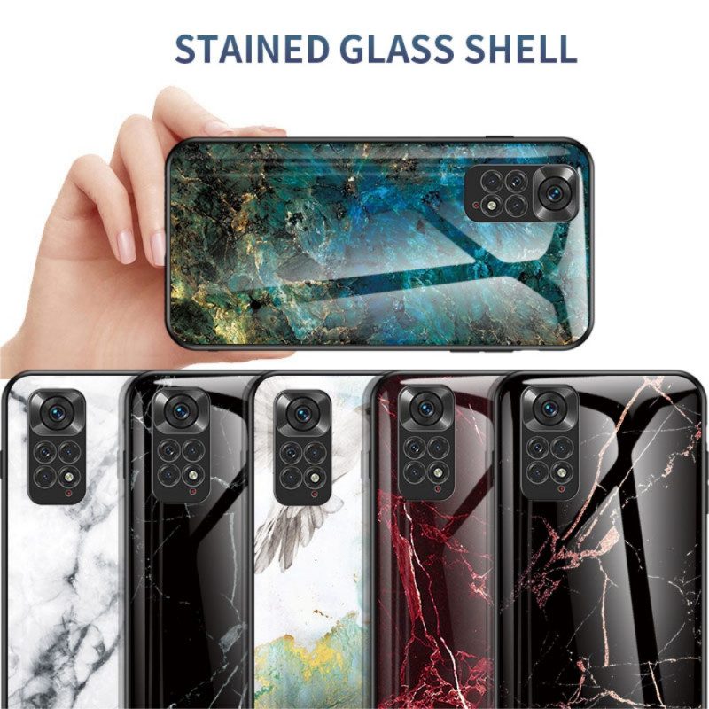 Hoesje voor Xiaomi Redmi Note 11 / 11S Marmeren Kleuren Gehard Glas