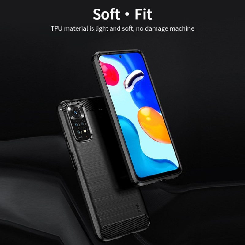 Hoesje voor Xiaomi Redmi Note 11 / 11S Mofi Geborsteld Koolstofvezel