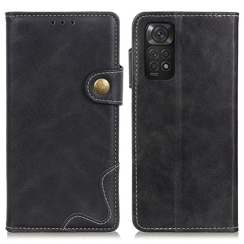 Leren Hoesje voor Xiaomi Redmi Note 11 / 11S Artistiek En Naden