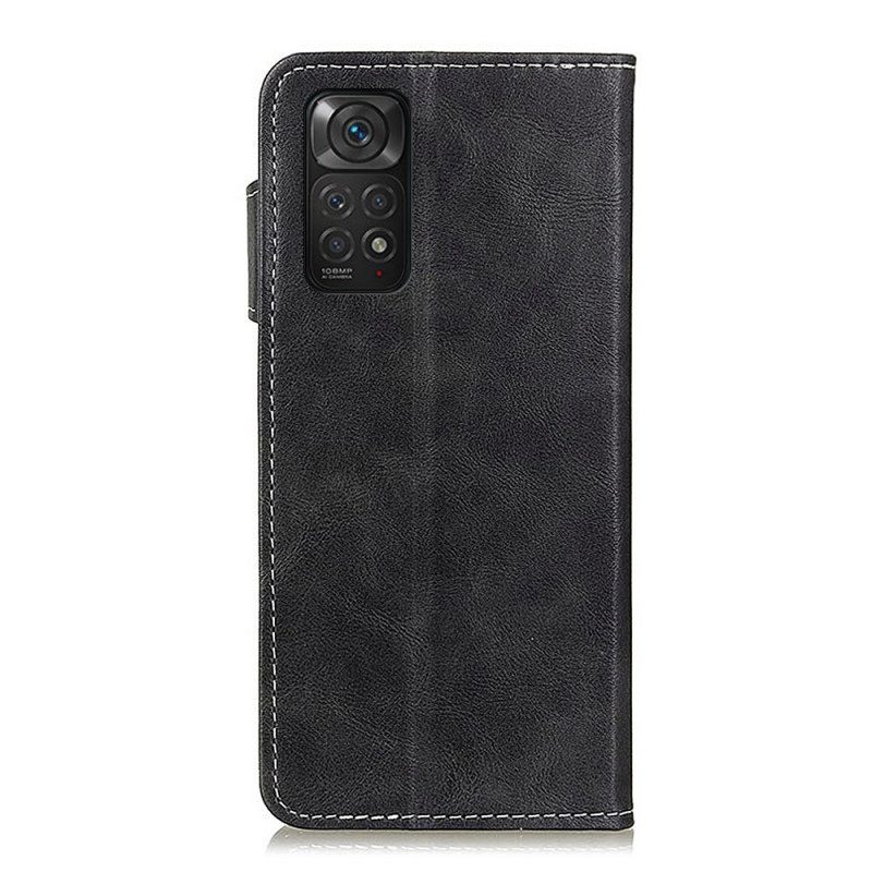 Leren Hoesje voor Xiaomi Redmi Note 11 / 11S Artistiek En Naden