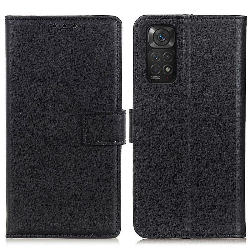 Leren Hoesje voor Xiaomi Redmi Note 11 / 11S Effen Kunstleer