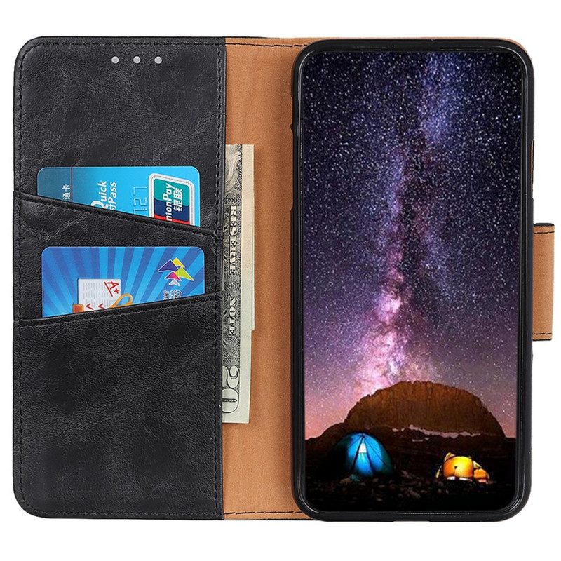 Leren Hoesje voor Xiaomi Redmi Note 11 / 11S Folio-hoesje Getextureerde Magnetische Flap