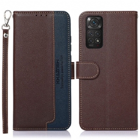 Leren Hoesje voor Xiaomi Redmi Note 11 / 11S Lychee-stijl Rfid Khazneh