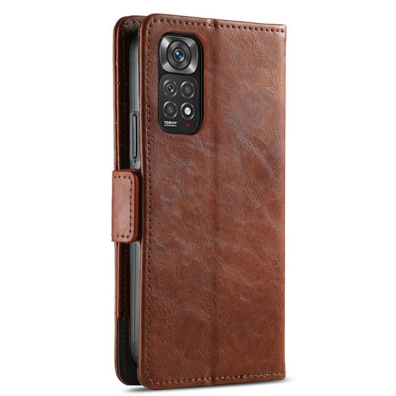 Leren Hoesje voor Xiaomi Redmi Note 11 / 11S Tweekleurige Dubbele Sluiting