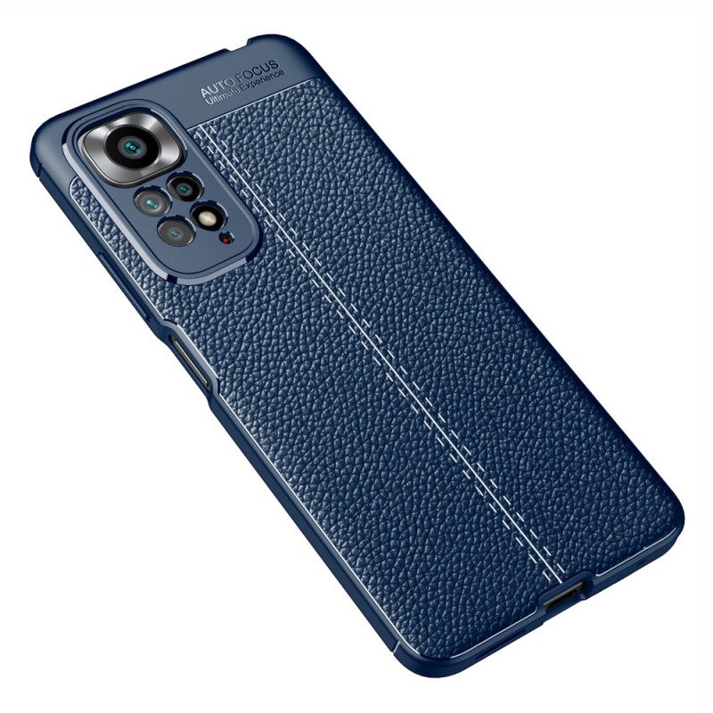 Telefoonhoesje voor Xiaomi Redmi Note 11 / 11S Dubbellijnig Litchi-leereffect